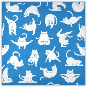 35" Square Neck Scarf Headscarf Lightweight Women Silk Like Curly Headband Tie Sleeping at Night Fashion Bandana Yoga Pose Animals Cats