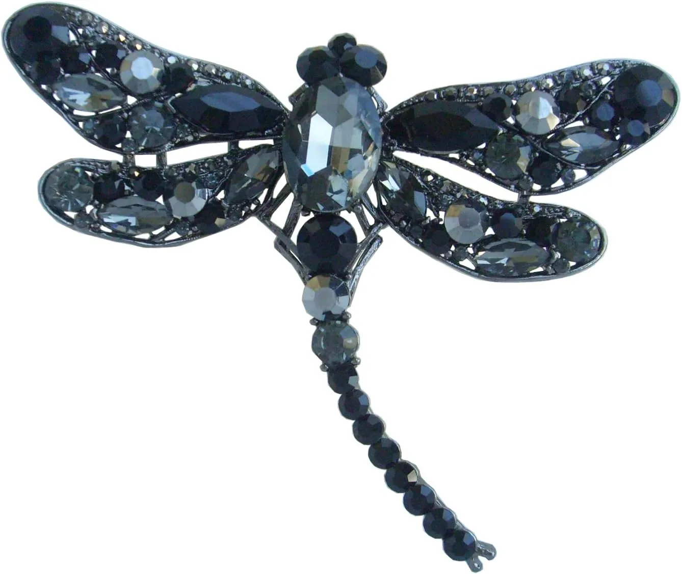 3.74" Pretty Insect Dragonfly Brooch Pin Pendant Rhinestone Crystal
