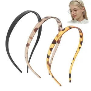 3PCS Sunglasses Headbands for Women, No Pressure No Headache Headbands Thin Headband with Teeth Non Slip,Leopard Pattern Comfortable Plastic Headband for Women Girls