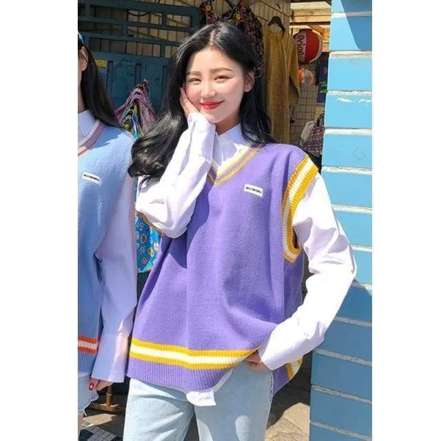 4 Colors Korean Fashion Style Kawaii Pastel Candy Vest EG16896
