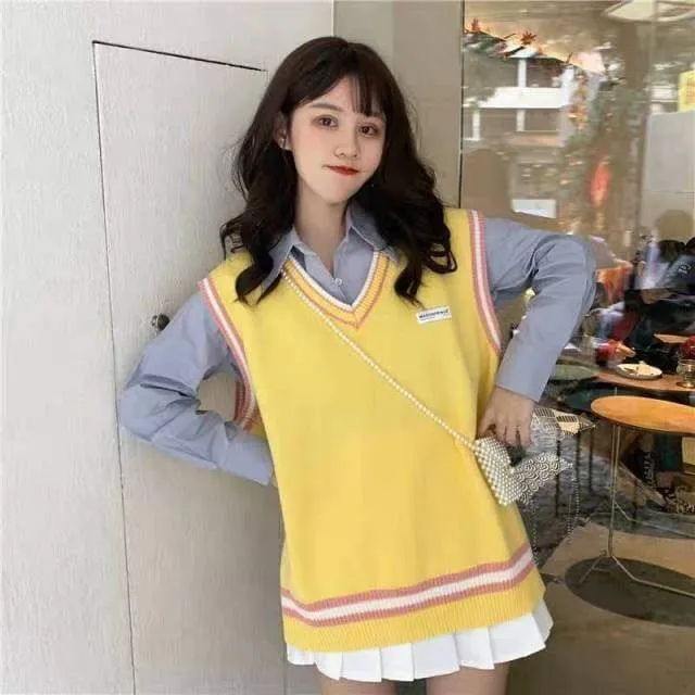 4 Colors Korean Fashion Style Kawaii Pastel Candy Vest EG16896
