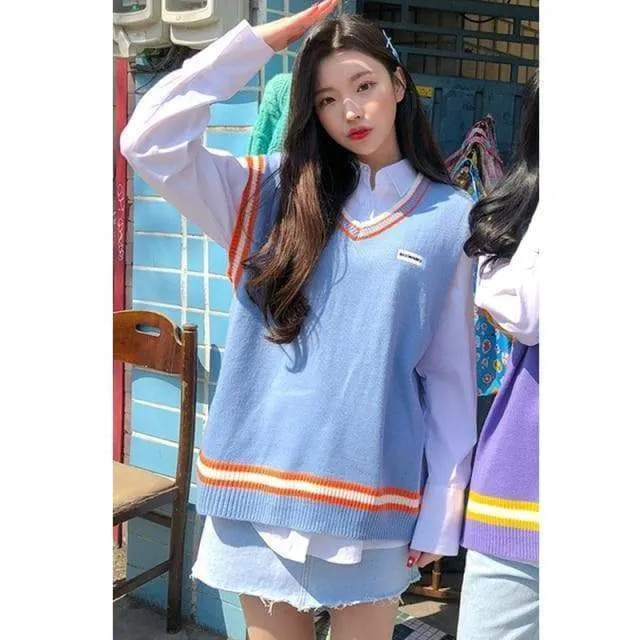 4 Colors Korean Fashion Style Kawaii Pastel Candy Vest EG16896