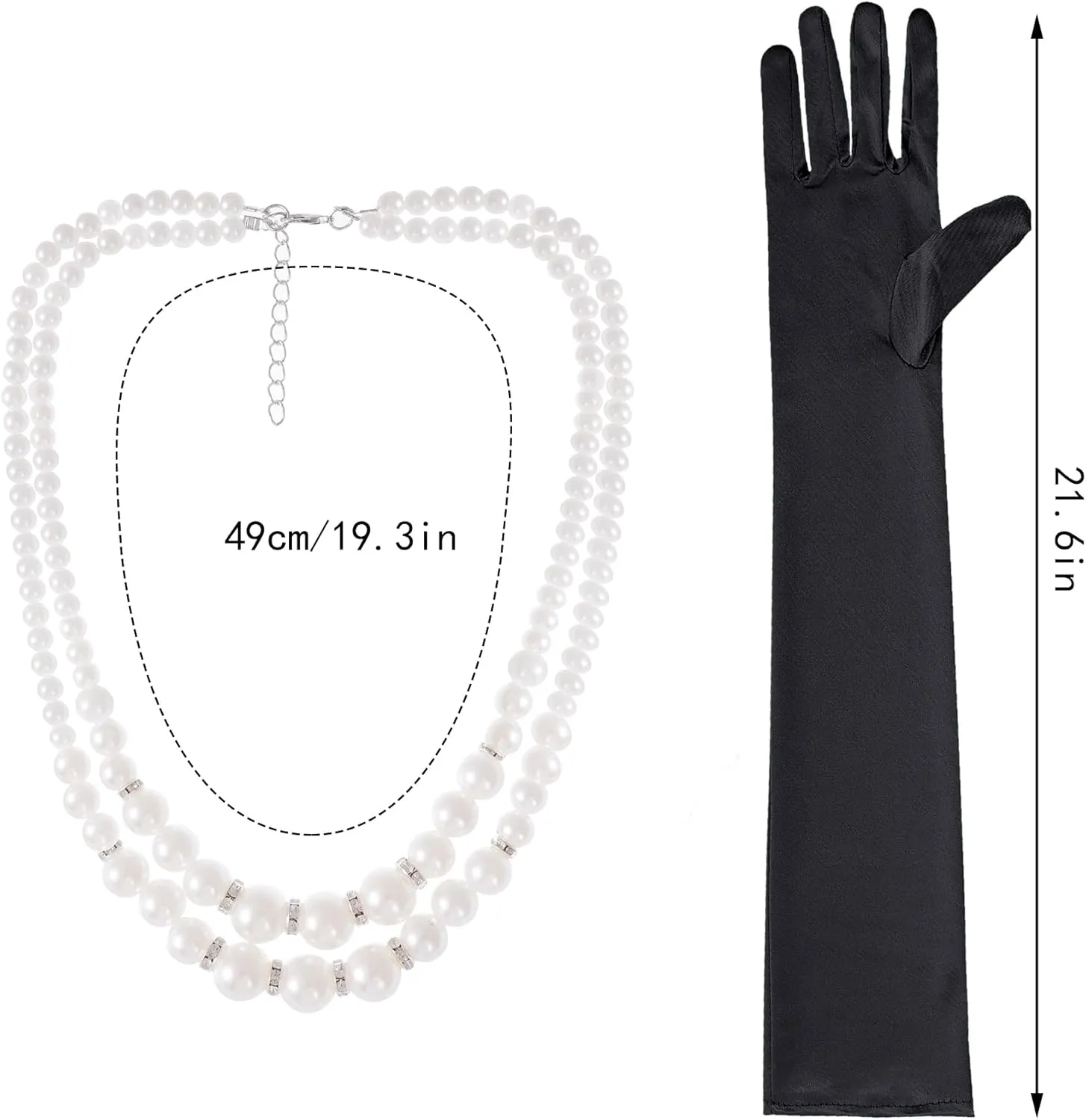 4 Pcs 1920s Fascinators for Women Flower Tea Party Hats Gloves Faux Pearl Jewelry for Halloween Wedding Cocktail Party