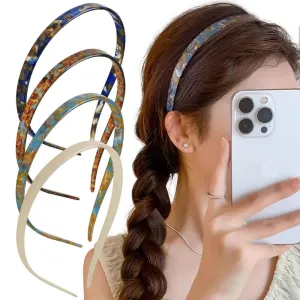 4 Pcs Cute Headbands For Women Non Slip Acetic Acid Headband With Teeth Comb Head Band Curved Eyewear Design Head Bands For Women's Hair Sweet Colorful Headbands For Girls Hair Accessories For Women