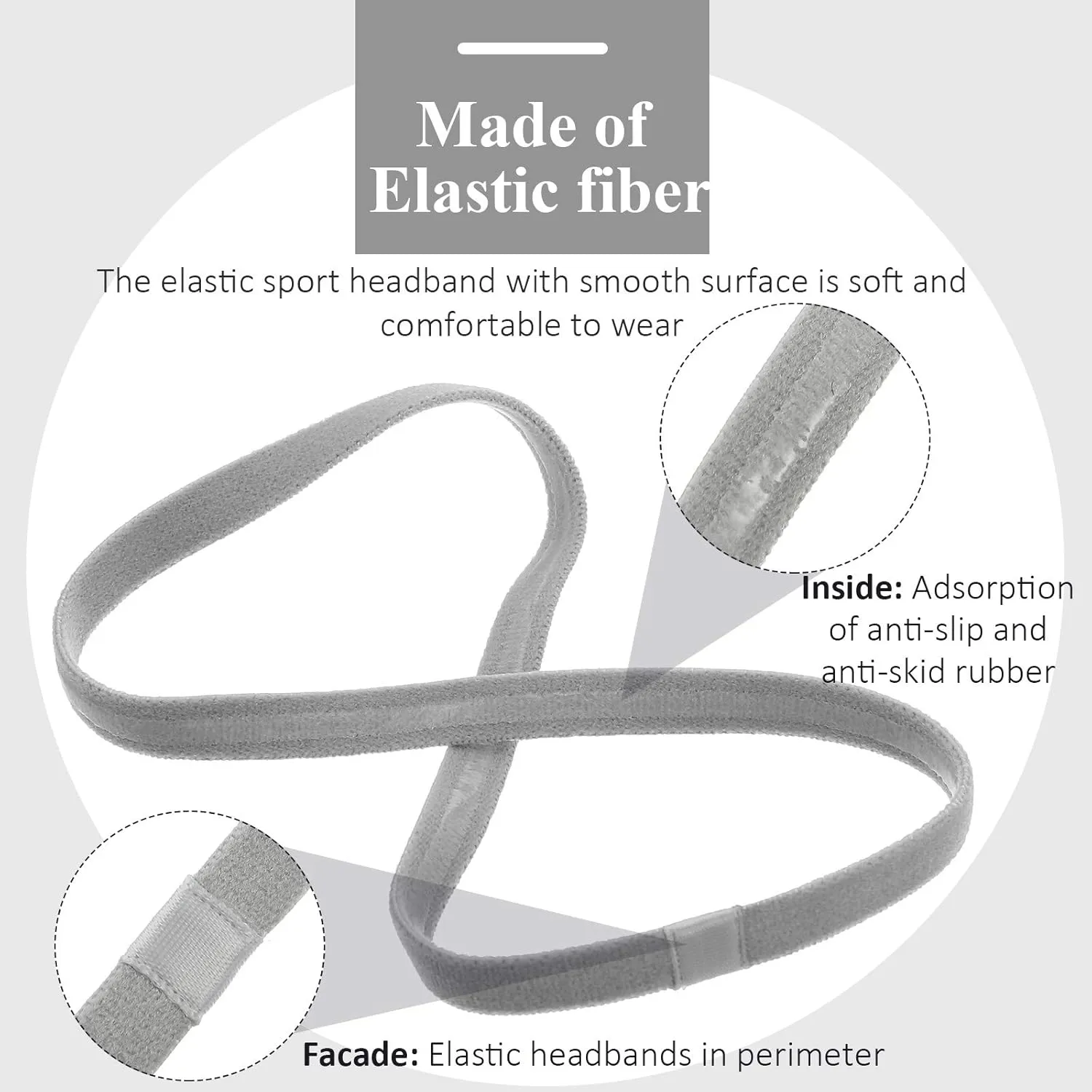 4 Pieces Elastic Sports Headbands Thick Non-Slip Hair Bands for Women and Men
