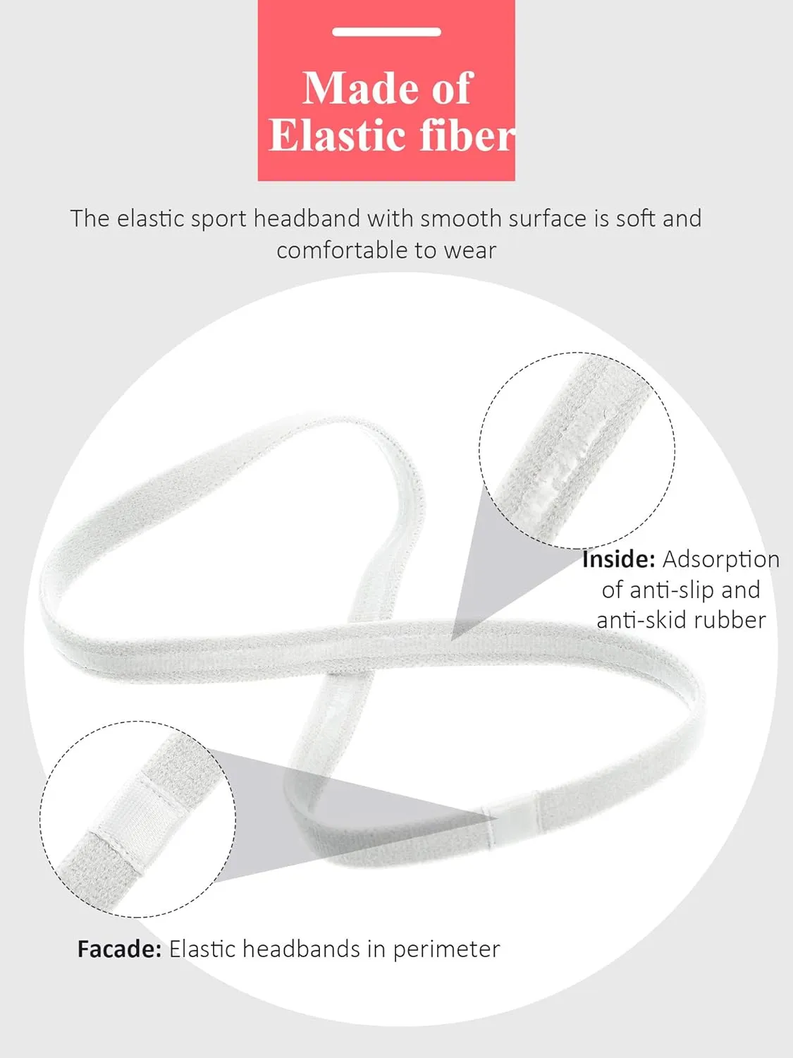 4 Pieces Elastic Sports Headbands Thick Non-Slip Hair Bands for Women and Men