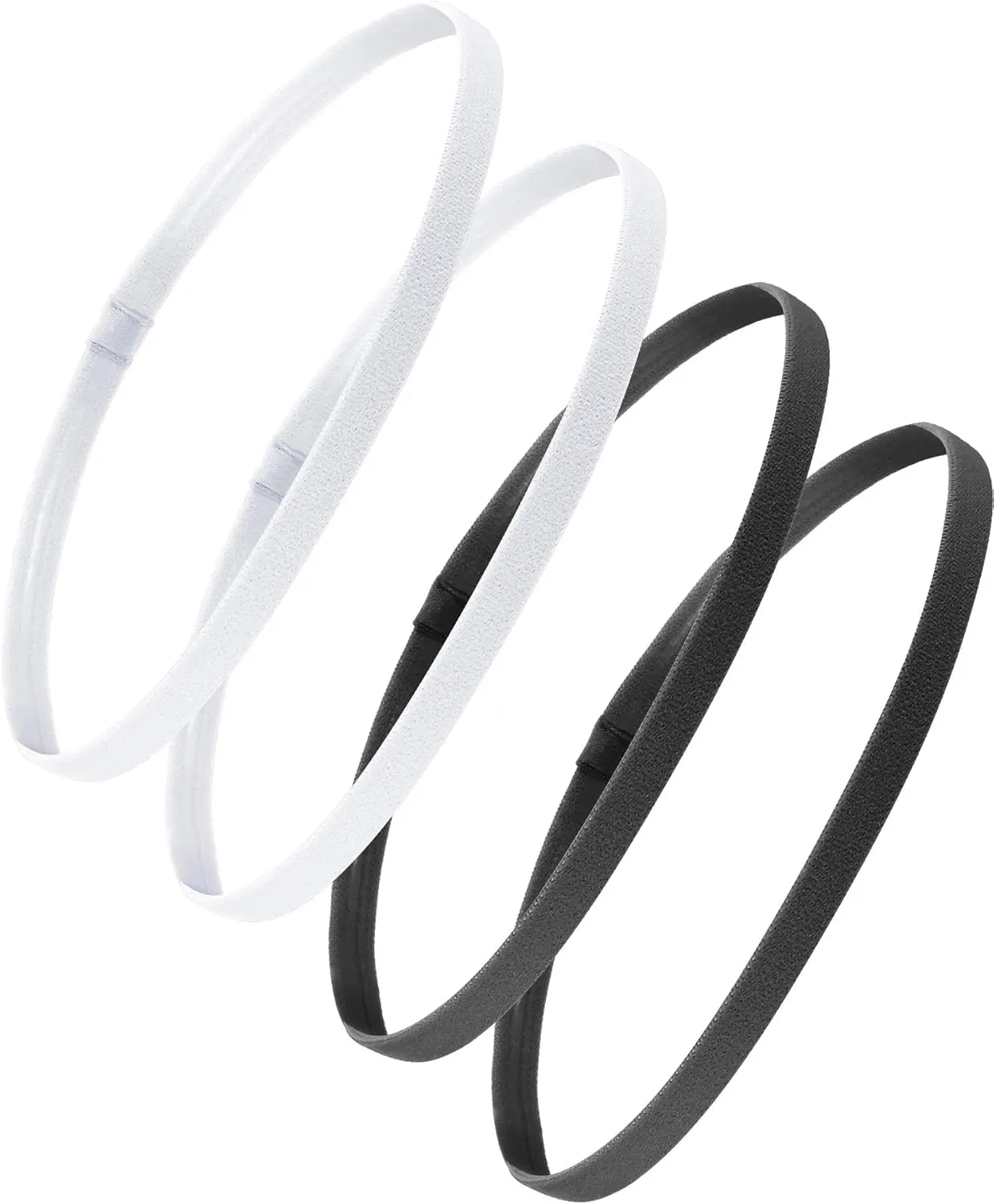 4 Pieces Elastic Sports Headbands Thick Non-Slip Hair Bands for Women and Men