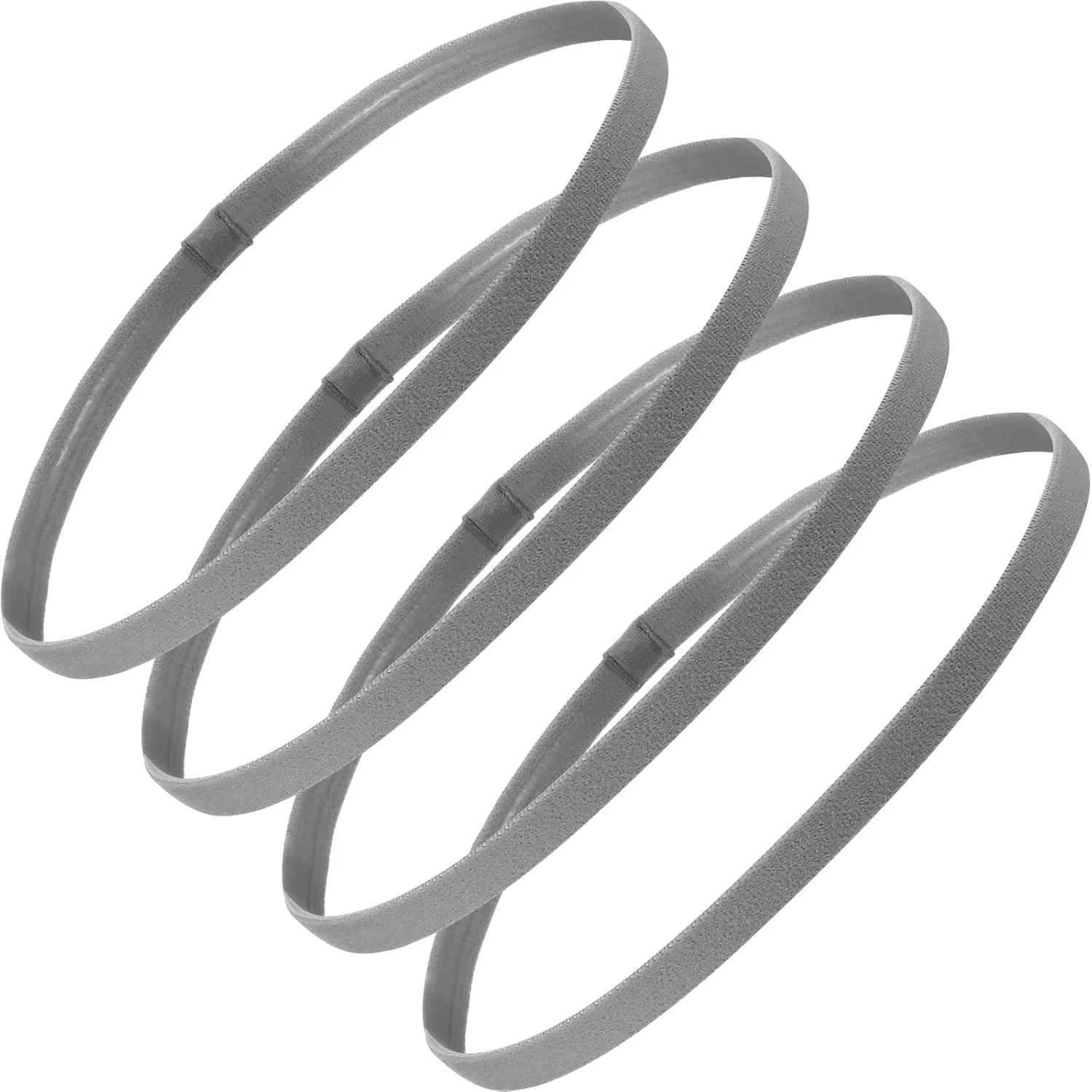 4 Pieces Elastic Sports Headbands Thick Non-Slip Hair Bands for Women and Men