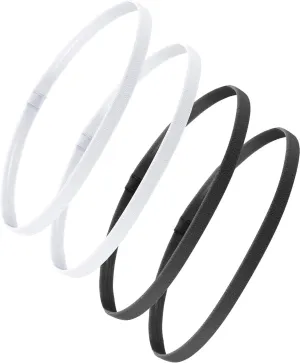 4 Pieces Elastic Sports Headbands Thick Non-Slip Hair Bands for Women and Men