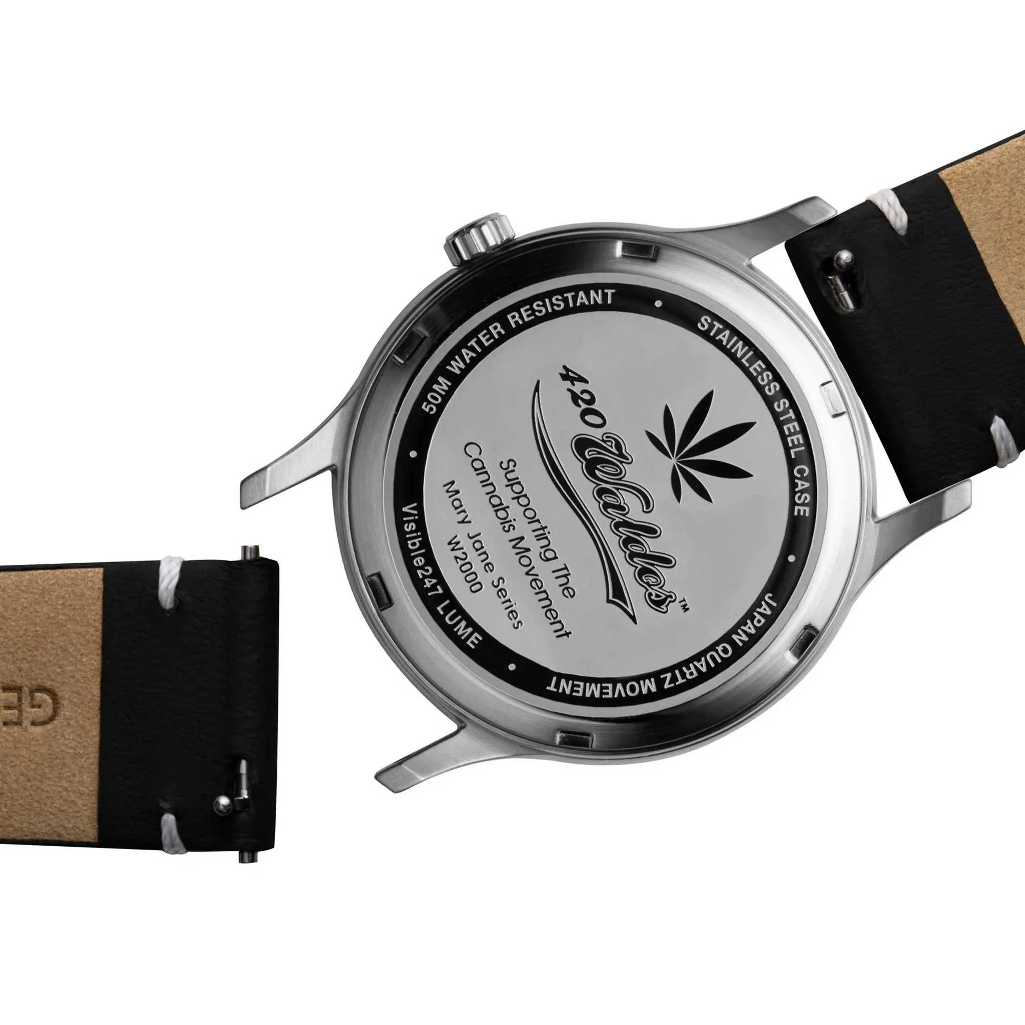 420Waldos Women's Quartz Watch - Mary Jane Blue Dial Genuine Leather Strap | W2010