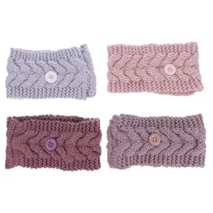 4pcs button wool headband women christmas Ear Headband Button Headbands for Women cable knitted headband Womens Winter Headbands knot ear muff head wrap mask Twist Miss yarn