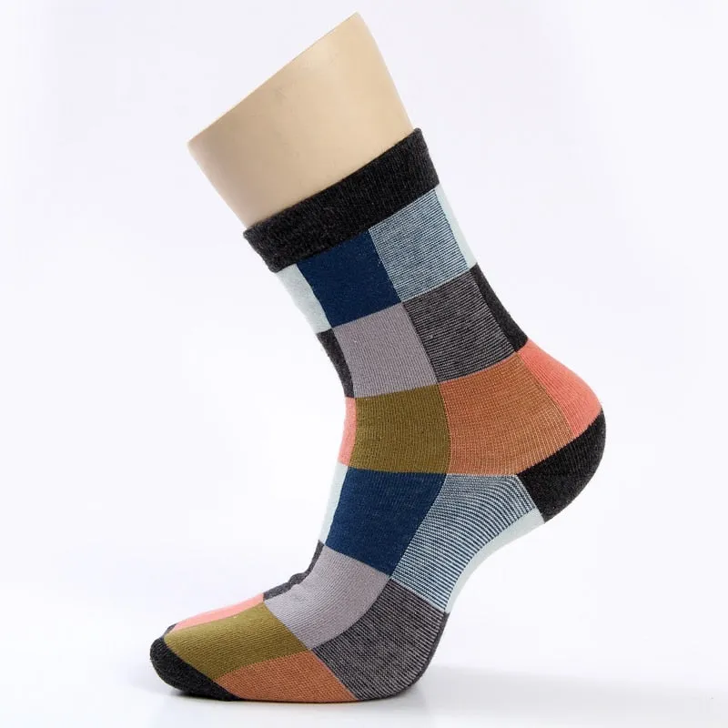 5 Pairs/Lot Combed Cotton Men'S Socks Compression