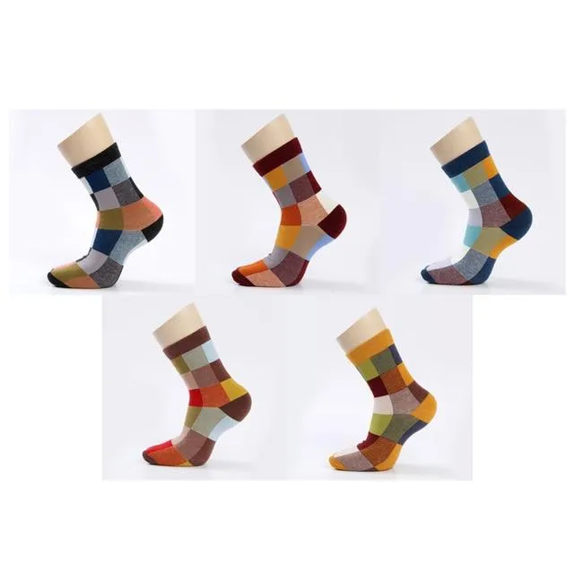 5 Pairs/Lot Combed Cotton Men'S Socks Compression