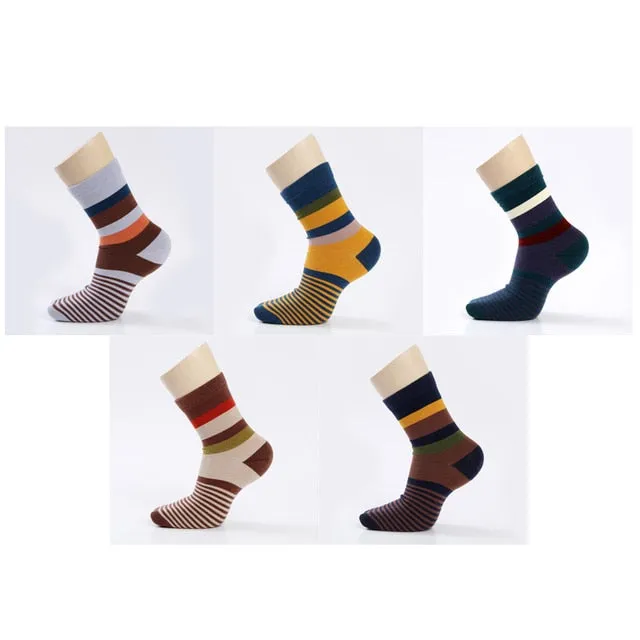 5 Pairs/Lot Combed Cotton Men'S Socks Compression
