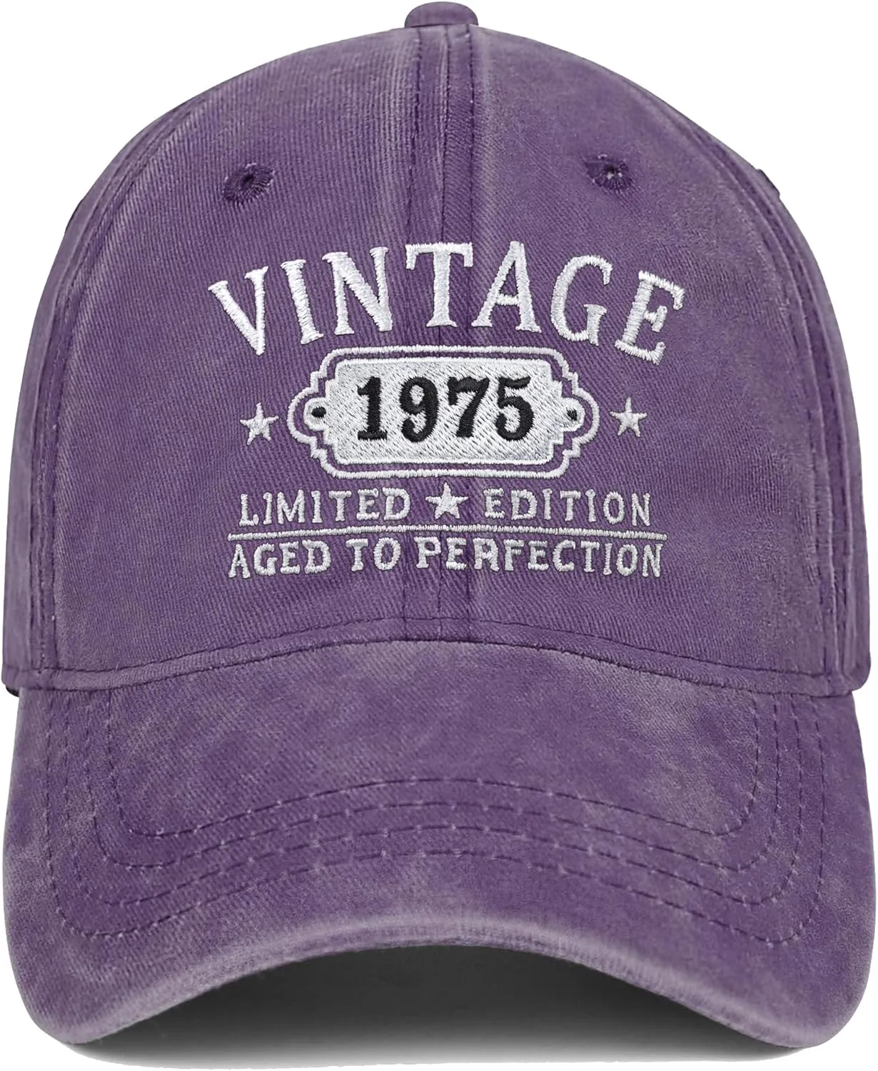 50th Birthday Gifts for Her Him Vintage 1975 Embroidered Black Baseball Cap Women Men