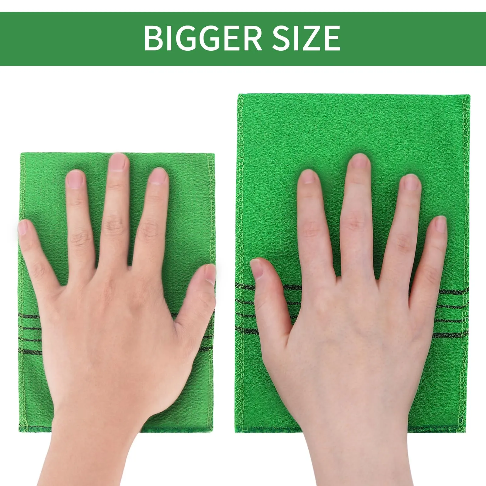 5pcs Asian Exfoliating Gloves Double Sided Korean Scrubbing Washcloth Italy Towel for Dead Skin Removal Callus Scrubber Shower Exfoliating Glove (Pink Green) 2 Pink, 3 Green