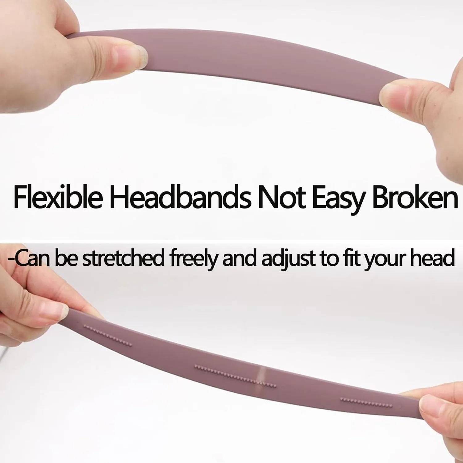 6 Pack Headbands Designed for Eyewear,Flex No Pressure Headbands for Women Comfortable Plastic Hairbands with Teeth-Matte Finish