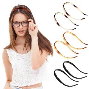 6 Pcs Plastic HairBand Designed for Eyewear Flex No Pressure Headbands No Headache Headbands Comfortable Headbands for Women with Glasses