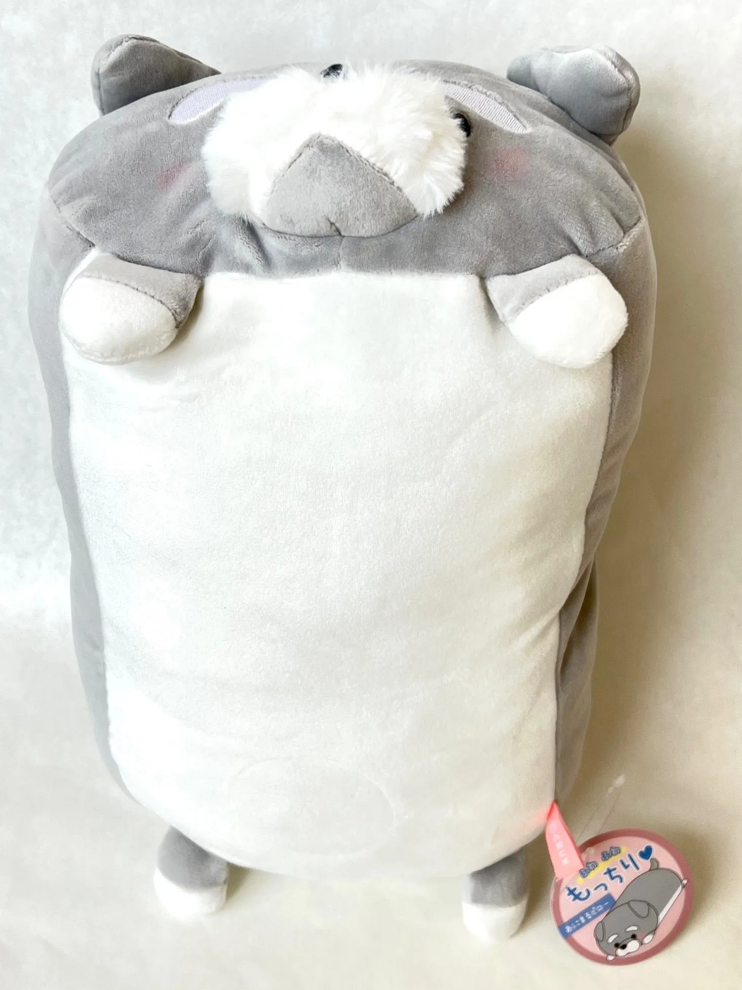 63368 GREY DOG PILLOW PLUSH-3