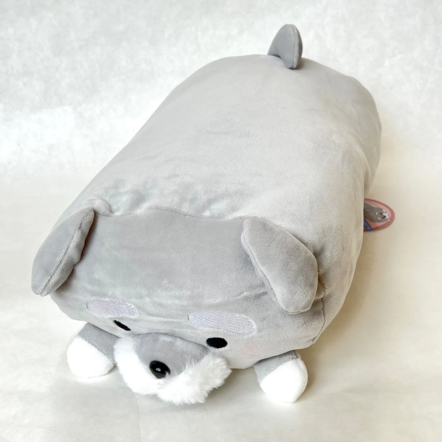 63368 GREY DOG PILLOW PLUSH-3