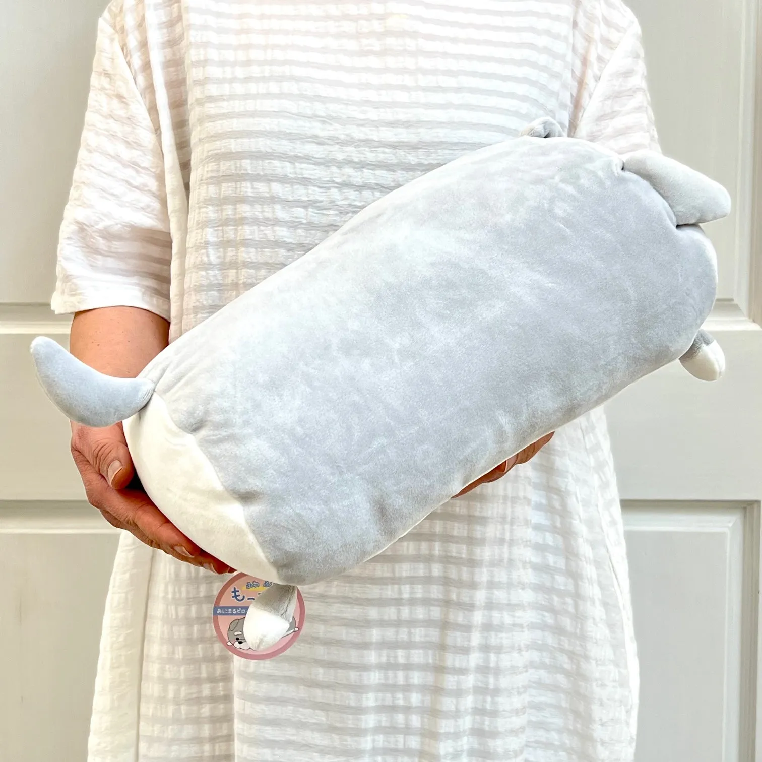 63368 GREY DOG PILLOW PLUSH-3