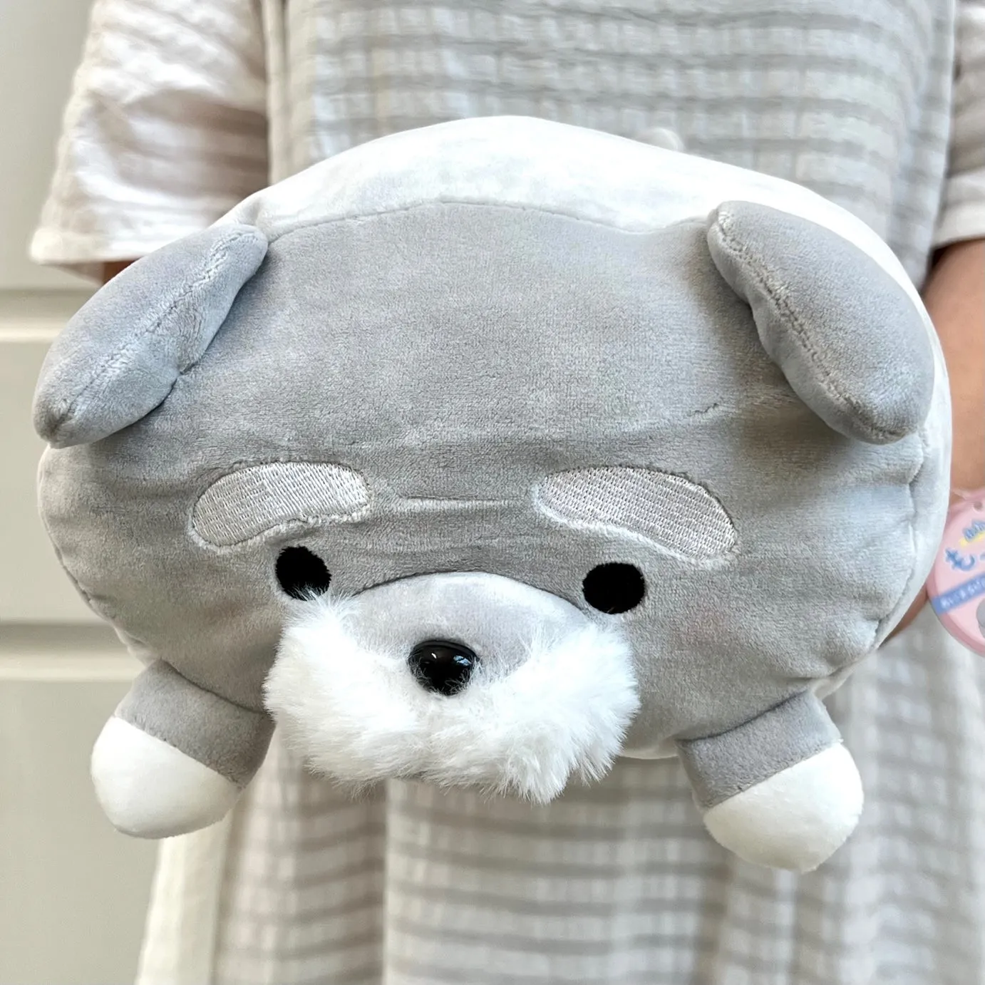 63368 GREY DOG PILLOW PLUSH-3