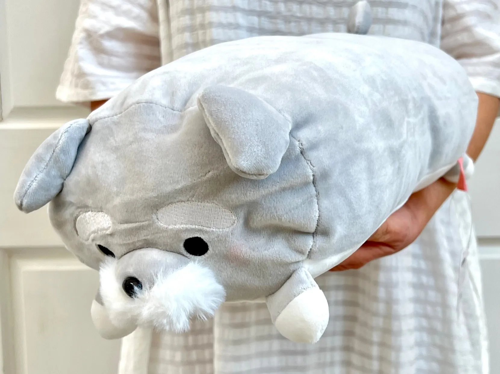 63368 GREY DOG PILLOW PLUSH-3