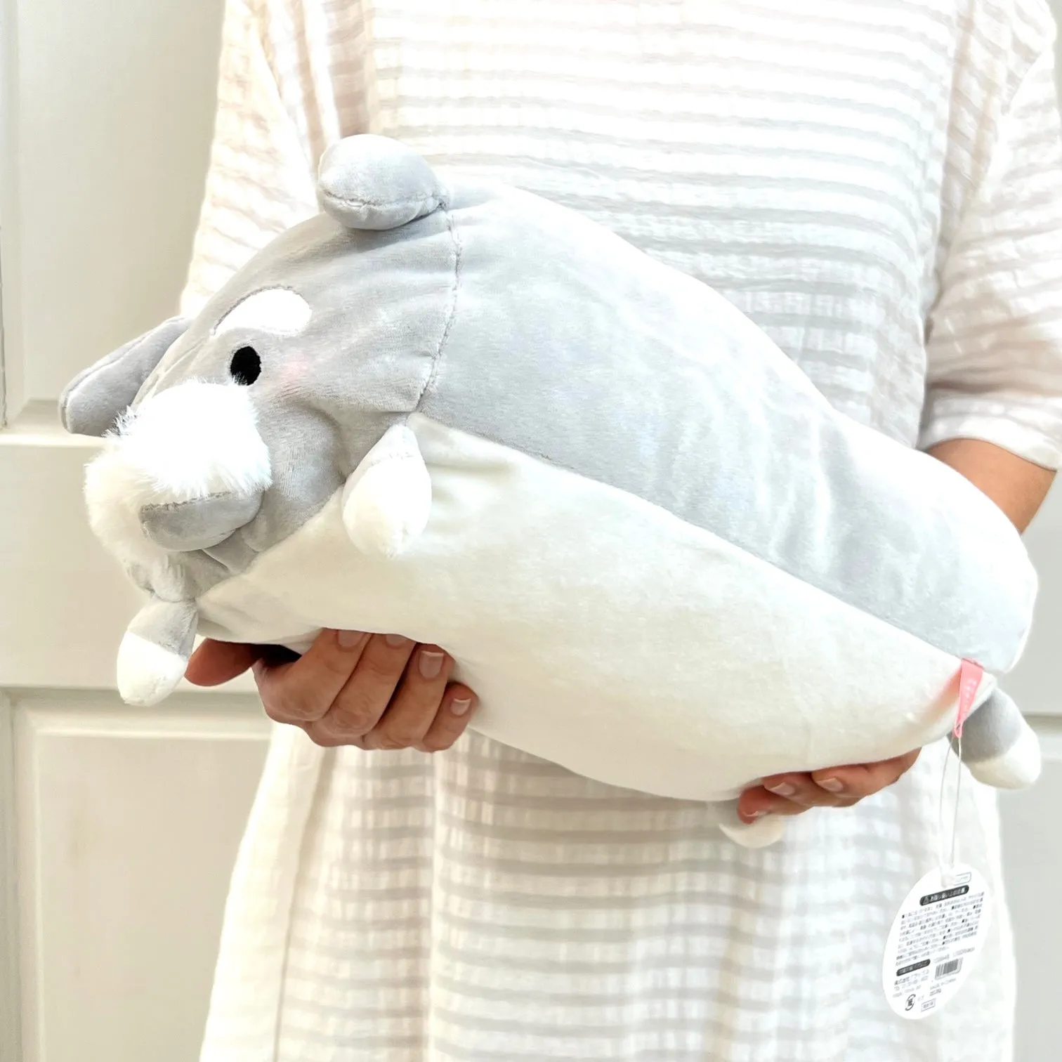 63368 GREY DOG PILLOW PLUSH-3