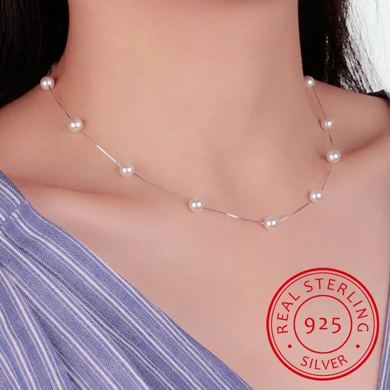 6mm Pearl Freshwater Choker Necklace Jewelry For Women