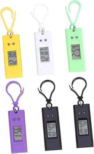 6Pcs Keychain Watch for Students Electronic Pocket Watches Colors Present for Durable and Portable Design for