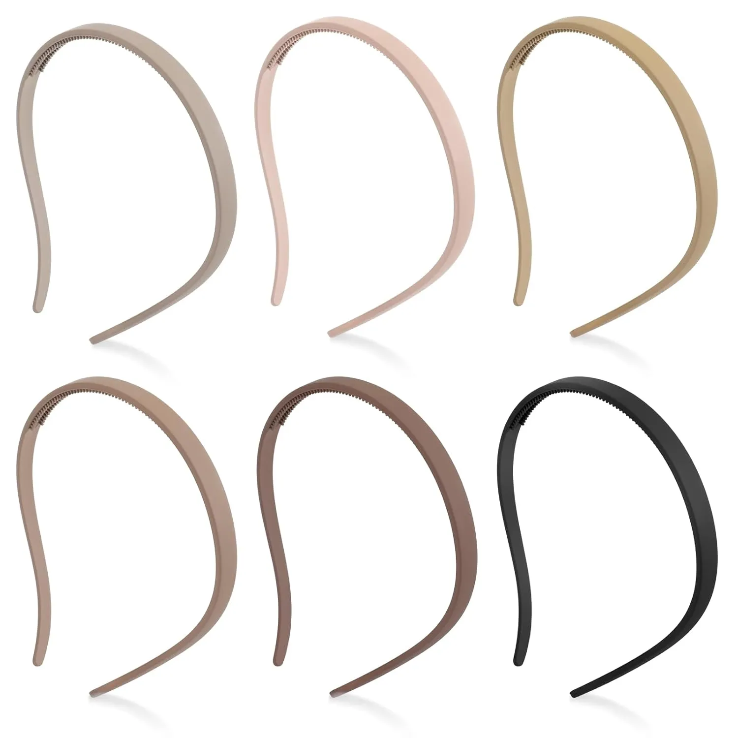 6PCS Plastic Headbands for Glasses Wearers, Sunglasses Headbands for Women, No Headache Thin Headband Hard Headbands for Women, Headbands with Teeth Non Slip, Hair Accessories for Christmas Gifts