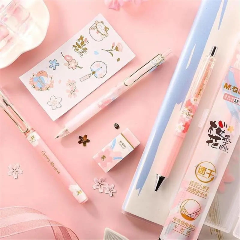 8 Pics Set Kawaii Pastel Pink Sakura Gel Pens SP16238