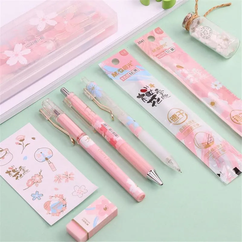 8 Pics Set Kawaii Pastel Pink Sakura Gel Pens SP16238