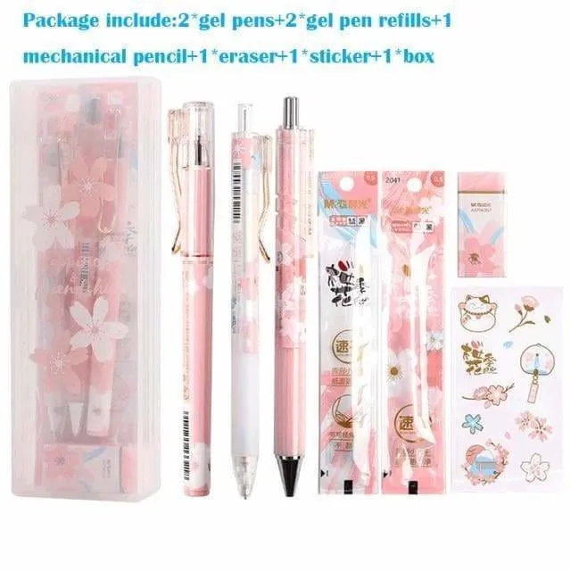 8 Pics Set Kawaii Pastel Pink Sakura Gel Pens SP16238
