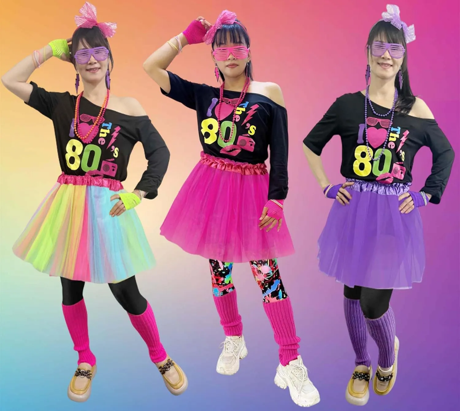 80s Outfits for Women The 80's Costume Accessories for Women 1980s Costume 22 Pcs 80s Party Halloween outfits
