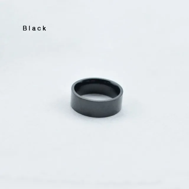 8mm Wide Stainless Steel Ring Fashion Titanium Steel Couple Rings