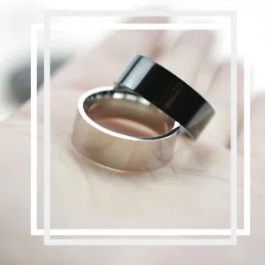 8mm Wide Stainless Steel Ring Fashion Titanium Steel Couple Rings
