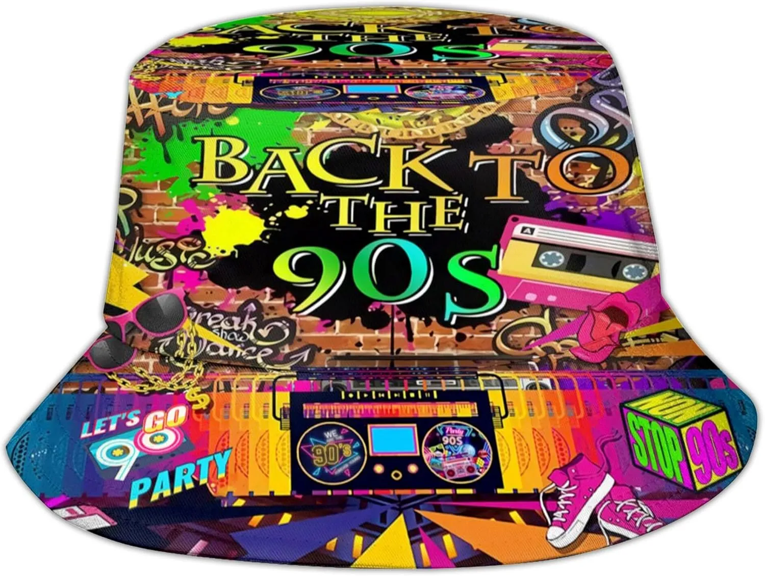 90s Outfit for Women Men, Fashion Retro 90s Bucket Hat Outdoor Packable Sun Cap Rave Accessories Fisherman Hats for Women Men