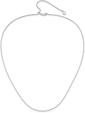 925 Sterling Silver Adjustable 1.2mm Diamond Cut Rope Chain Necklace