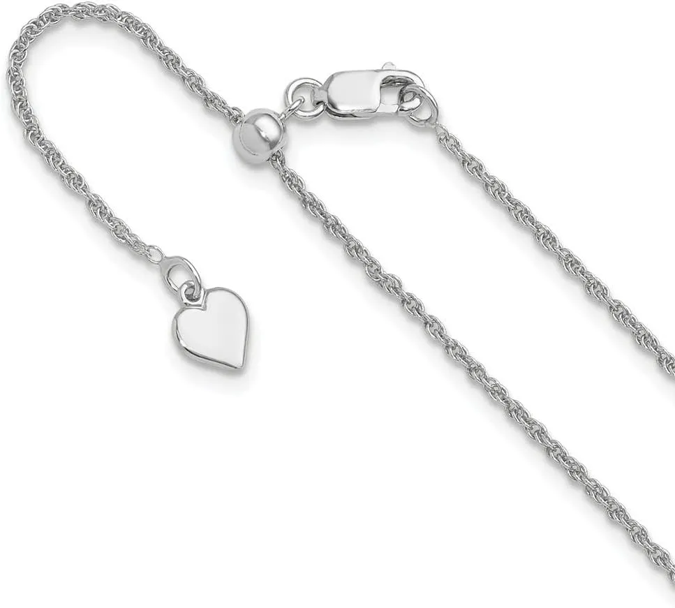 925 Sterling Silver Adjustable 1.35mm Loose Rope Chain Necklace