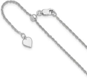925 Sterling Silver Adjustable 1.35mm Loose Rope Chain Necklace