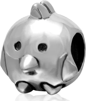 925 Sterling Silver Chicken Charm Animal Charm Lucky Charm fit for Pandoar Bracelet (Chicken)