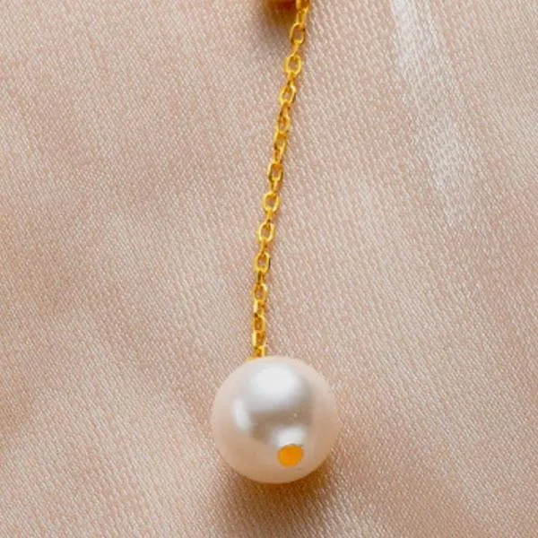 925 Sterling Silver Clavicle Chain Wheat Ear Tassel Pearl Necklace Women