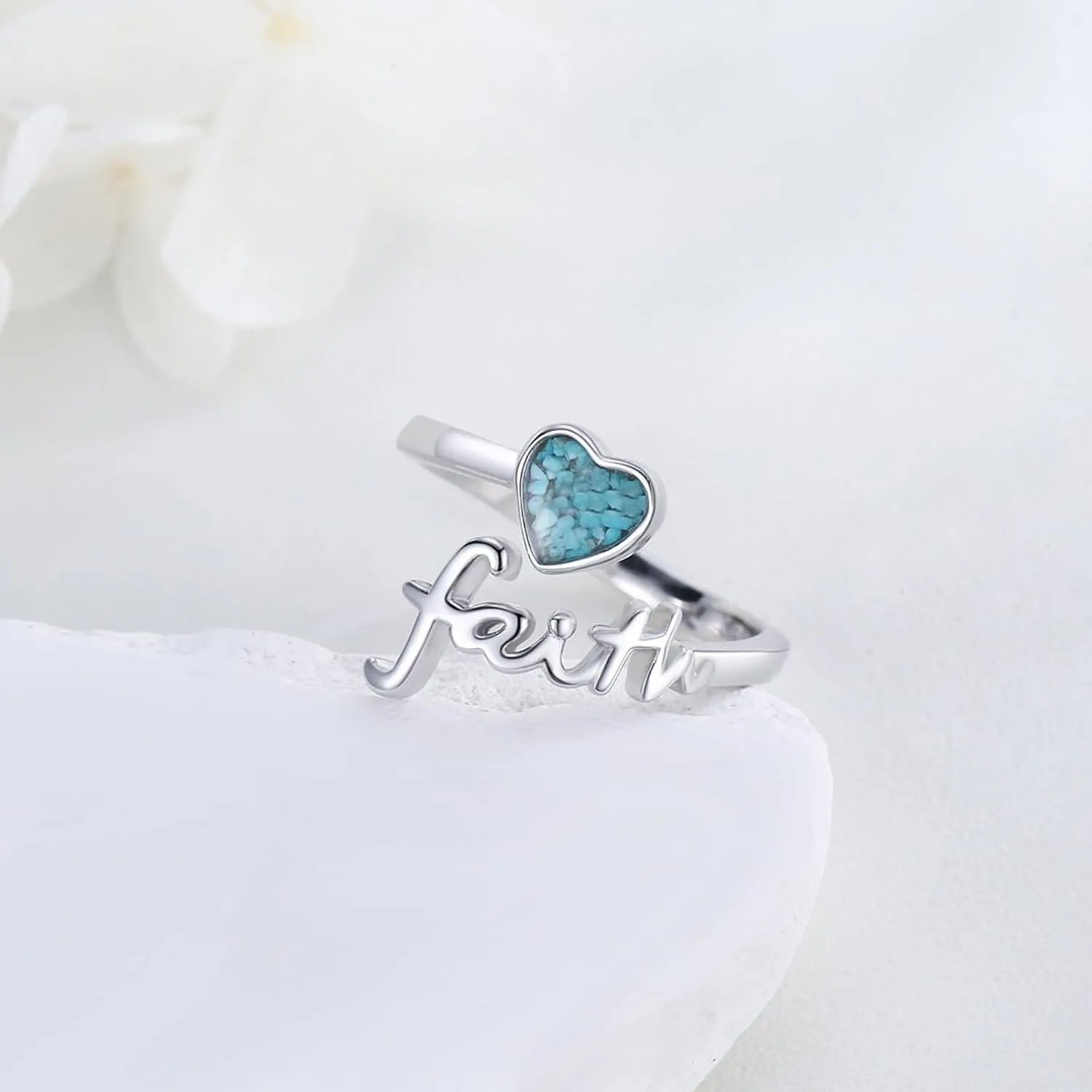 925 Sterling Silver Cross Adjustable Ring Faith Open Ring Religious Jewelry