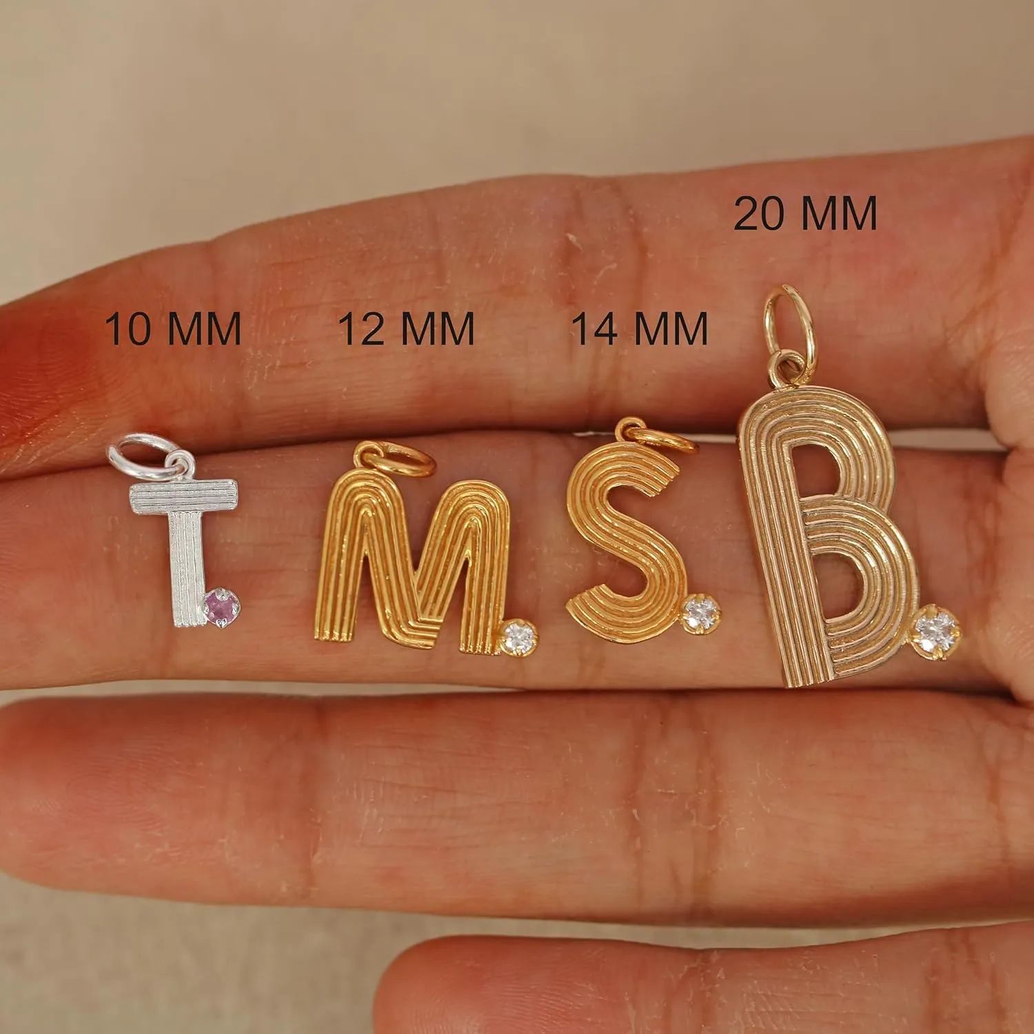 925 Sterling Silver Fluted Charm,Solitaire Cubic Zirconia Letter Charm,Initial Charm,Alphabet Charm Pendant,Personalized Charm,Silver Pendant For Necklace Fine Jewelry, Gold Plated 26 Letters Pendant, Personalized Jewelry