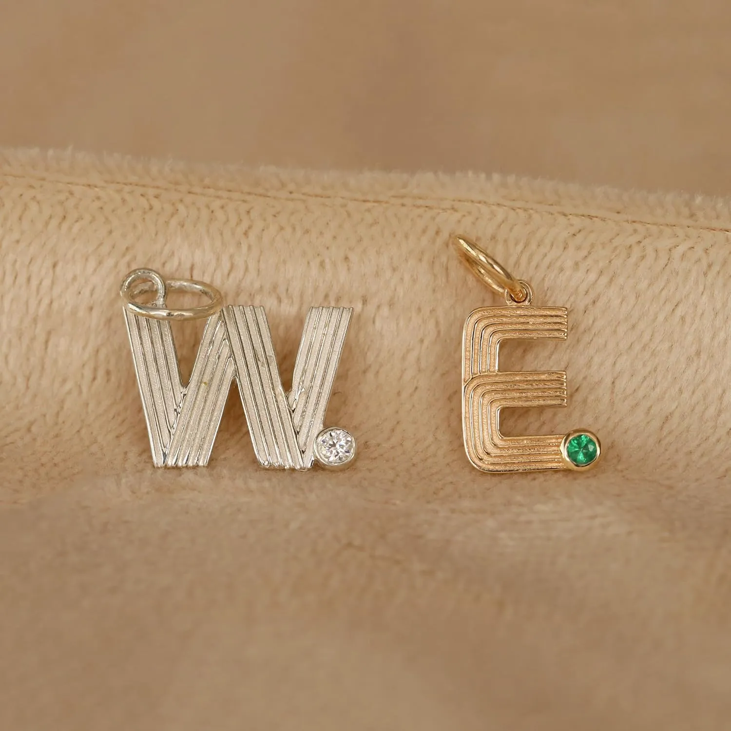 925 Sterling Silver Fluted Charm,Solitaire Cubic Zirconia Letter Charm,Initial Charm,Alphabet Charm Pendant,Personalized Charm,Silver Pendant For Necklace Fine Jewelry, Gold Plated 26 Letters Pendant, Personalized Jewelry