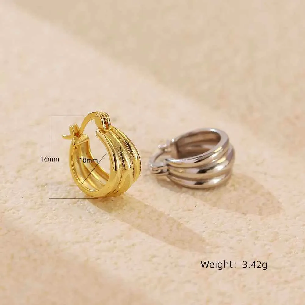 925 Sterling Silver Hoop Earrings Charm Jewelry - Glossy Plain Pattern - YH0501