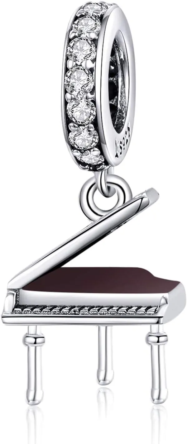 925 Sterling Silver Note Guitar Music Gift Anniversary Charm for Pandora Charm Bracelet