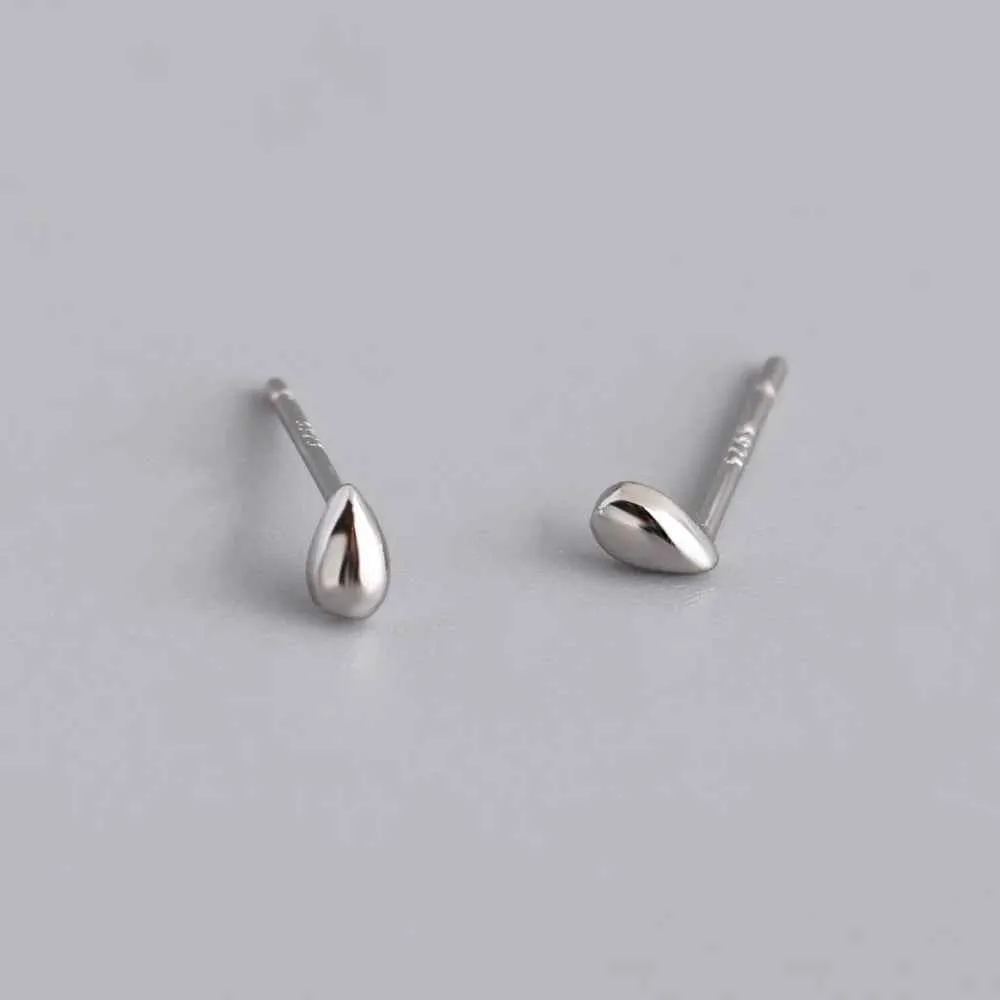 925 Sterling Silver Stud Earrings Charm Jewelry -  Mini Water Drop - MD379