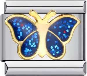 9mm Charm for Italian Charm Bracelet, Stainless Steel DIY Jewelry Chain Links,Butterfly